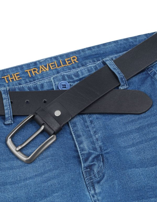 BLACK TEXTURE CASUAL BELT